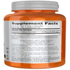 Beta-Alanine 750 mg by Now Foods  -  120 Capsule