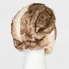 Men's All Over Faux Fur Trapper Hat - Goodfellow & Co&trade; Cream/Brown