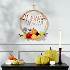 Harvest Pom Pom 'Hello Fall' Hoop Wreath - Hyde & EEK! Boutique&trade;