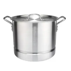 J&V TEXTILES Aluminum Stock Pot with Lid and Steamer Insert, 24, 32, 40 Quart, 6 Piece Set