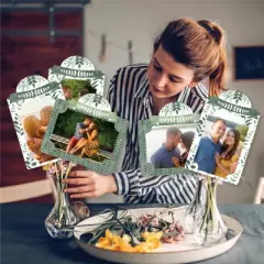 Big Dot of Happiness Boho Botanical - Greenery Party Picture Centerpiece Sticks - Photo Table Toppers - 15 Pieces