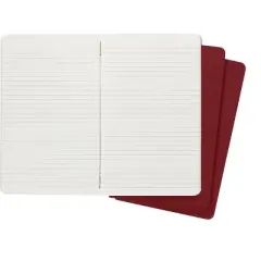 Moleskine Cahier Journals Long Ruled Cranberry Red