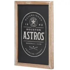 MLB Houston Astros Baseball Framed Wood Sign Panel