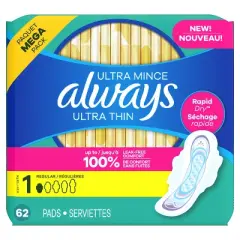 Always Ultra Thin Pads - Regular Absorbency - Size 1