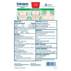 Salonpas Large Size Pain Relieving Patch - 8 Hour Pain Relief - 6ct