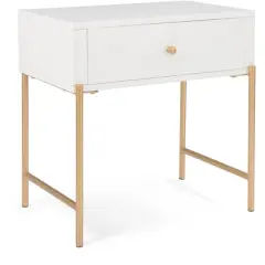 Jupiter Side Table White/Gold - Adore Decor