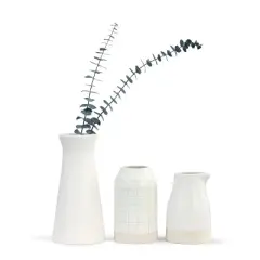 DEMDACO Linen Texture Just Because Vase White