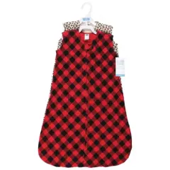 Hudson Baby Infant Girl Thermal Sleeveless Sleeping Bag 2pk, Buffalo Plaid Leopard