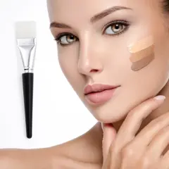 Unique Bargains Flat Head Facial Mask Brush Extra Large White Black 1 Pc