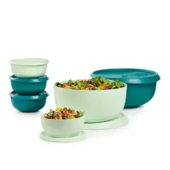 Tupperware Blossom Bowl 12pc Plastic Food Container Set Green