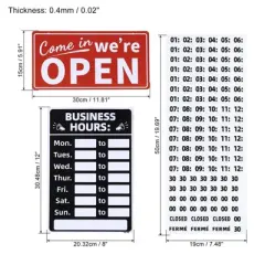 Unique Bargains PVC Self-Adhesive Waterproof Store Shop Business Hour Sign 1 Set