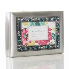 Dicksons You are Beautiful Silver Tone Jeweled Music Box Plays Wonderful World