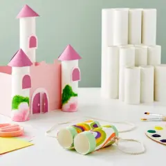 Bright Creations 24 White Cardboard Tubes for Crafts, Empty Paper Rolls, Cylinders in 3 Sizes for DIY Art Projects (4, 6, and 10 Inches)