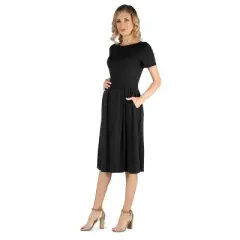 24seven Comfort Apparel Women's Maternity Midi Dress