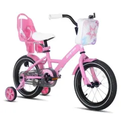 JOYSTAR Zinnia Kids Bike for Girls Boys, with Toddler Doll Seat, Training Wheels, Bike Bag and Full Chain Guard