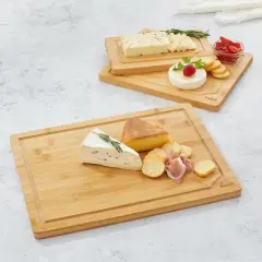 JoyJolt Bamboo Cutting Board Set, Wooden Cutting Boards for Kitchen Wood Cutting Board Set