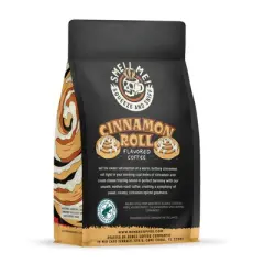Bones Coffee Company Cinnamon Roll Ground Coffee Beans Cinnamon Roll Flavor 12 oz Medium Roast (Ground)