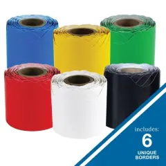 Carson Dellosa Education 36' Primary Colors 6 Pack Rolled Bulletin Board Border Set (6 border sets)