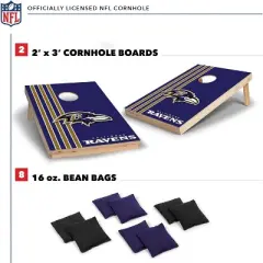 NFL Baltimore Ravens 2'x3' Wood Cornhole Set