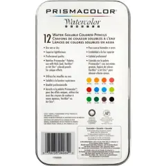 Prismacolor Premier Water Soluble Watercolor Pencils, Assorted Colors, Set of 12