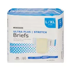 McKesson Ultra Plus Stretch Incontinence Briefs, Heavy Absorbency