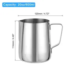 Unique Bargains Stainless Steel Coffee Maker Accessories Milk Frothing Pitcher with Latte Art Pen