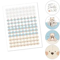Big Dot of Happiness We Can Bearly Wait - Teddy Bear Baby Shower Round Candy Sticker Favors - Labels Fit Chocolate Candy (1 sheet of 108)