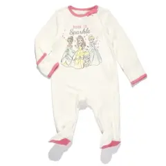 Disney Winnie the Pooh,Lion King,Pixar Monsters Inc.,Princess Baby Sleep N' Play Coverall Bib Blanket and Burp Cloth 4 Piece Outfit Set Newborn 