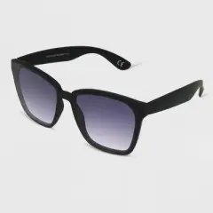 Women's Matte Plastic Square Sunglasses with Smoke Gradient Lenses - All in Motion&trade; Black