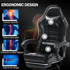 KTMBDW Gaming Chair, Computer Chair with Footrest and Lumbar Support,Height Adjustable Game Chair with 360&deg;-Swivel Seat and Headrest for Office,Gaming