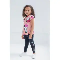 Mickey Mouse & Friends Minnie Mouse Girls Peplum T-Shirt and Leggings Outfit Set Toddler