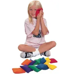 Sportime Fleece Bean Bags, 5 Inches, Assorted Colors, Set of 12