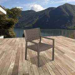 Courtyard Casual Venice Dining Chair - Hyacinth Weave Alum frame in powder coating  Price is for a Pack of 2