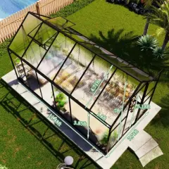 AMERLIFE Polycarbonate Greenhouse for Outdoors, Walk-in Design with Aluminum Frame