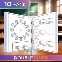 SCRIBBLEDO Telling Time 9"x12" Dry Erase Sheets Pack of 10