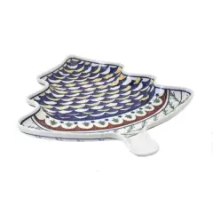 Blue Rose Polish Pottery 1759 Zaklady Christmas Tree Plate