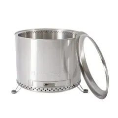 Flame Engine Smokeless Fire Pit with Carry Bag and Ash Removal Tray for Easy Cleanup for Wood longs or Wooden Pellets, Stainless Steel