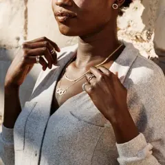 Sanctuary Project by sanctuaire Three Hexagon Dainty Necklace Gold