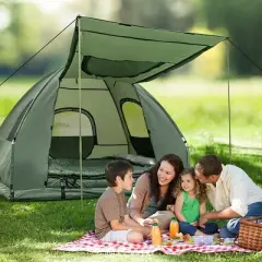 Costway 2-Person Compact Portable Pop-Up Tent/Camping Cot w/ Air Mattress & Sleeping Bag