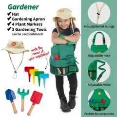 Bintiva Dress Up / Drama Play Helping At Home Trunk Set, Construction Worker-Chef-Gardener