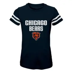 NFL Chicago Bears Girls' Stripe Sleeve Fashion T-Shirt