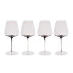 Hotel Collection Smoke Stem Wine Glasses - Stylish Tinted Long Stem Wine Glasses