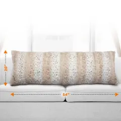 Cheer Collection Snow Leopard Design Faux Fur Long Body Pillow (20&rdquo; x 54&rdquo;)