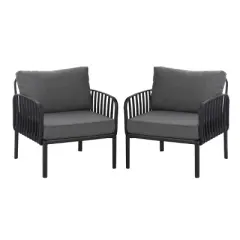 Patio Accent Chair,Modern Arm Chair With Waterproof Thick Cushion,Patio Chairs Outdoor,Outdoor Furniture -Maison Boucle