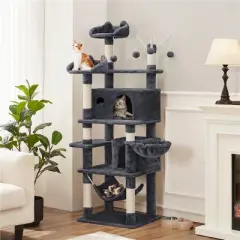 Yaheetech 67&Prime; H Cat Tree Cat Tower, Multi-Level Cat Play House, Climbing Tree