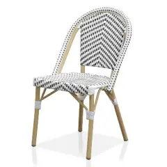 Arna 2pk Wicker Patio Side Chairs - Black/White - miBasics