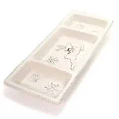 Burton & Burton 1.5 Inch Holiday Dance Sectional Plate , Reindeer Snowflakes (PC)