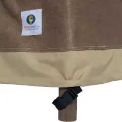 Duck Covers Brown 138" Elegant Waterproof Rectangular/Oval Patio Table & Chair Set Cover