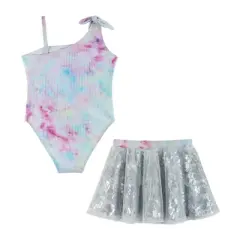 Andy & Evan Toddler  Swimsuit w/Skirt Set Grey, Size 2T