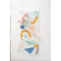 48"x58" Knit Kids' Throw Shapes Cream - Pillowfort&trade;